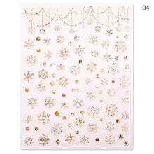 Load image into Gallery viewer, Sliver Bronzing Christmas Slider Nail Art 3D Decals Decoration Snowflake Nail Art Sticker Manicures Transfer Foil Xmas Gift Nails Snowflake Nail Art Stickers Decals Christmas Nail 3D Self Adhesive Nail Stickers for Acrylic Nails Snowflake