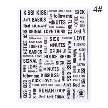 Load image into Gallery viewer, 3D Nail Sticker Russian English Letter Sticker For Nails Foil Love Heart Design Accessories Fashion Manicures Sticker Decoration Nail Art Stickers Water Transfer Nail Decals Full Wraps Gradient Acrylic Nail Kits for Women Manicure Decoration