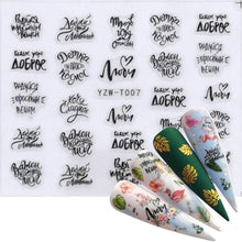 Load image into Gallery viewer, Nail Stickers for Manicure Nail Sticker Sliders For Nails Decal Self-adhesive Nails Figures Transfer Black Accessories Sliders Manicure Decoration 3D Nail Supplies Holographic Decals Transfer Sliders Nail Design Manicures Nail Self-Adhesive Sticker