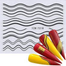 Load image into Gallery viewer, Nail Stickers for Manicure Nail Sticker Sliders For Nails Decal Self-adhesive Nails Figures Transfer Black Accessories Sliders Manicure Decoration 3D Nail Supplies Holographic Decals Transfer Sliders Nail Design Manicures Nail Self-Adhesive Sticker