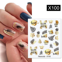 Load image into Gallery viewer, Blue Marble Water Decal Sticker Wave Line Flower Leaf Tree Summer Slider Decor For Manicuring Nail Art Watermarks Curve Graffiti Nail Design for Acrylic Nail Supplies Designer Nail Decorations for Women Girls Kids