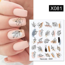 Load image into Gallery viewer, Blue Marble Water Decal Sticker Wave Line Flower Leaf Tree Summer Slider Decor For Manicuring Nail Art Watermarks Curve Graffiti Nail Design for Acrylic Nail Supplies Designer Nail Decorations for Women Girls Kids