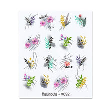 Load image into Gallery viewer, Blue Marble Water Decal Sticker Wave Line Flower Leaf Tree Summer Slider Decor For Manicuring Nail Art Watermarks Curve Graffiti Nail Design for Acrylic Nail Supplies Designer Nail Decorations for Women Girls Kids