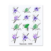 Load image into Gallery viewer, Blue Marble Water Decal Sticker Wave Line Flower Leaf Tree Summer Slider Decor For Manicuring Nail Art Watermarks Curve Graffiti Nail Design for Acrylic Nail Supplies Designer Nail Decorations for Women Girls Kids