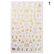 Load image into Gallery viewer, Gold Silver White Snowflakes 3D Nail Stickers Iridescent Self Adhesive Transfer Decals Manicures Art Decoration Slider Nails Decals Sticker Hot Sexy Girl Tip Back Glue Decal Cool Lollipop Self Adhesive Acrylic Tips Tool Decoration