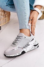 Load image into Gallery viewer, Women Sneakers Leopard Print Lace-Up Women's Vulcanize Shoes Sports Sneakers Breathable Height Increasing Walking Jogging Sneakers Gold Silver Sport Running Women's Sneakers