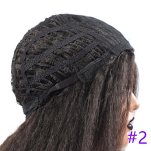 Load image into Gallery viewer, Long Kinky Straight Synthetic Wigs for Black Women Black Brown Blonde Ginger Red White Hair Afro Wigs Synthetic Hair Wigs For Black Women Cosplay Wigs For Women
