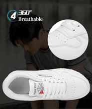 Load image into Gallery viewer, Elegant White Leather Mans Womens Sneakers Summer Lace-Up Trainers Gym Tennis Running Breathable High Quality Sport Women Mesh Wokrout Casual Slip On Flats Sneakers