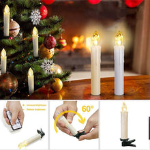 Load image into Gallery viewer, LED Candles Light Flameless Remote Control For Home Dinner Party Christmas Tree Candle LED Flameless Taper Candles Flickering with Remote Timer Battery Operated Waterproof Christmas Tree Candles Warm White Window Candles Decoration Lamp Light New Years