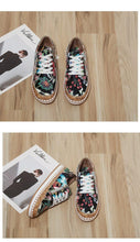 Load image into Gallery viewer, New Popular Womens Shoes Colorful Beautiful Flower Printing Shoes Lace-up Flat Women's Casual Womens Sneakers High-Quality Women's White Sports Casual Couple Shoes Summer Trainers Walking Sneakers