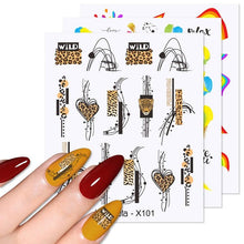 Load image into Gallery viewer, Snowflakes Nail Water Decals Christmas White Snow Transfer Sticker Decoration Slider Flower Leaf Manicuring Art Paper Tips Snowflake Bronzing Christmas Slider Nail Art 3D Decals Decoration Decals Snowflakes Elk Bear Christmas Xmas Stickers