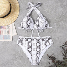 Load image into Gallery viewer, Push Up Bikini New Two Piece Swimsuit Women High Waist Black Pink Bikinis Set Women's Halter Padded Top Push Up Bikini Set Two Piece Swimsuits Bathing Suits Beachwear Swimwear Beachwear Bathing Suit