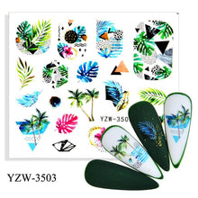 Load image into Gallery viewer, Avocado Fruit Transfer Nail Stickers Charms Winter Water Sticker For Nails Sliders Character Image Tattoo Decal Decoration Cute Summer Nail Art Stickers Summer Fruit Stickers on Nails Unicorn Banana Cherry Avocado Dog Strawberry Nail Art Decals