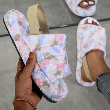 Load image into Gallery viewer, New Shallow Flats Slippers Warm Women Casual Winter Short Plush Home Cotton Fashion Dress Flip Flops Open Toe Slide Slippers Cozy Memory Foam House Shoes