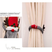 Load image into Gallery viewer, Christmas Plaid Curtain Buckle Santa Snowman Curtain Tiebacks Tie Rope Christmas Decor Curtain Buckle Bandage Curtain Tieback Santa Curtain Buckle Tieback Curtain Holder Fastener Doll Wine Bottle Topper For Home Window Decorations Christmas Ornaments