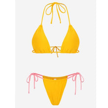 Load image into Gallery viewer, Bikini Swimsuit Solid Color Bikini Set Swimwear Bathing Suit Women Bikinis String Beach Women Two Piece Bikini Swimsuit Bathing Suits Halter Triangle Tops String Bikini Sets