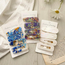 Load image into Gallery viewer, 2PCS/Set Fashion WomenElegant Acrylic Geometric Hairpin Sweet Girl Hair Clip Marble Textured Barrettes Headband Gorgeous Hair Accessories For Women