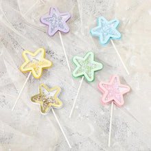 Load image into Gallery viewer, 3PCS Love Happy Birthday Cake Toppers Star Cupcake Toppers Cake Decorations Glitter Star Cupcake Picks White Cloud Toothpicks for Baby Shower Stars Cupcake Topper Flags For Wedding Kids Birthday Party Supplies Cake Decoration