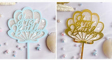 Load image into Gallery viewer, Ocean Acrylic Cake Toppers Topper Happy Birthday Cake Picks DIY Cake Insert Topper Cup Cake Toothpick Party Wedding Birthday Cake Decoration Decorating Card Birthday Shell Cake Topper DIY Wedding Party Gift Cupcake Insert Card