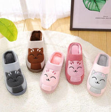 Load image into Gallery viewer, Women Winter Warm Home Slippers Couple Shoes Plush Cat Animal Slip On Soft Indoor Flats Comfort Cozy Memory Foam Scuff Slippers Slip On Warm House Shoes