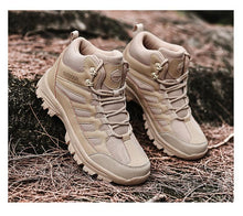 Load image into Gallery viewer, Winter Walking Shoes Mens Boots Outdoor Hiking Shoes Winter Work Casual Shoes Rubber Ankle Boots Outdoor Breathable Water Resistant Camping Shoes Anti-Skid Ankle Walking Mens Shoes