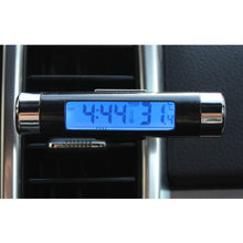 Load image into Gallery viewer, 2 In 1 Car Vehicle LCD Digital Display Automotive Thermometer Clock Portable Car Auto Dashboard Digital Clocks with Black Light And LCD Screen Adjustable Vehicle Temperature Gauge Support Clock
