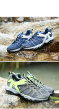 Load image into Gallery viewer, Mens Waterproof Hiking Shoes Mountain Boots Trainers Breathable Jogging Shoes Outdoor Waterproof Hiking Shoes Lightweight Leather Low-Top Walking Shoes For Outdoor
