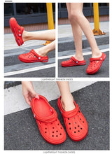 Load image into Gallery viewer, Women Sandals Summer Hole Shoes Rubber Clogs Garden Shoes Black Beach Flat Sandals Garden Shoes Sandals Lightweight Slip On Classic Adjustable Outdoor Walking Clogs