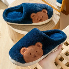 Load image into Gallery viewer, Women Winter Warm Fur Slippers Mens House Shoes Comfort Flat Heel Home Indoor Bedroom Warm Soft Cozy Fleece Lining House Slippers Memory Foam Slippers Winter Bedroom Shoes