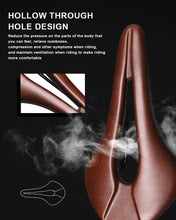 Load image into Gallery viewer, Bike Saddle Hollow Bicycle Cushion One-Piece PU Leather Soft Comfortable Seat For Men Women Road Mountain Cycling Saddles Bicycle Seat Waterproof Comfortable Road Bike Saddle Memory Foam Padded Replacement For Road Bikes