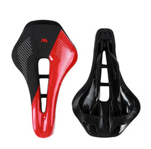 Load image into Gallery viewer, Leather Bike Saddle Mountain Road Bike Seat Leather Saddle Comfort Cushion Breathable Replacement Soft Padded Bicycle Seat With Shock Absorbing Waterproof Universal Leather Saddle