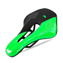 Load image into Gallery viewer, Leather Bike Saddle Mountain Road Bike Seat Leather Saddle Comfort Cushion Breathable Replacement Soft Padded Bicycle Seat With Shock Absorbing Waterproof Universal Leather Saddle