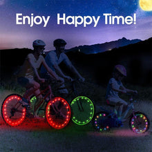 Load image into Gallery viewer, 20 LED Bike Cycling Rim Lights Wheel Spoke Light String Strip Lamps Waterproof Bicycle Light Decoration Accessories Waterproof LED Bike Spoke Lights For Adult Bike Beautiful Night Bike Decoration