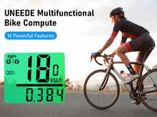 Load image into Gallery viewer, Bike Computer Wireless Waterproof Bicycle Computer 16 Functions Speed Cycle Speedometer Waterproof Wireless Bicycle Bike Computer And Cycling Odometer With Multi-Function LCD Backlight Display