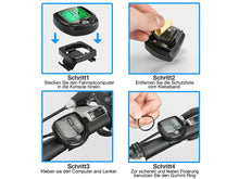 Load image into Gallery viewer, Bike Computer Wireless Waterproof Bicycle Computer 16 Functions Speed Cycle Speedometer Waterproof Wireless Bicycle Bike Computer And Cycling Odometer With Multi-Function LCD Backlight Display