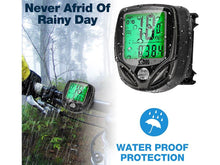 Load image into Gallery viewer, Bike Computer Wireless Waterproof Bicycle Computer 16 Functions Speed Cycle Speedometer Waterproof Wireless Bicycle Bike Computer And Cycling Odometer With Multi-Function LCD Backlight Display