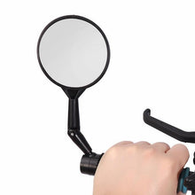 Load image into Gallery viewer, Black Adjustable Bike Silicone Handle Rearview Mirror Universal Bicycle Rearview Handlebar Mirrors Cycling Bike Rear View Mirror With Wide Angle Acrylic Convex Safety Bicycle Mirror For Mountain Road Bikes Bicycle