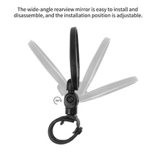Load image into Gallery viewer, Handlebar Bike Mirror Bicycle Rear view Lens Wide-Angle Safety Mirror Mountain Road Bicycle Wide-Angle Reflector Rotatable Handlebar Mirror Wide Angle Bicycle Mirror Cycling Rear View Mirror Shockproof Acrylic Convex Mirror Safe Rearview Mirror
