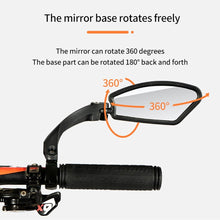 Load image into Gallery viewer, Bike Wide Range Back Sight Reflector Bike Mirror Bicycle Handlebar Rear View Mirror Bike Rear view Mirror Left With Light Reflector Safer No-Shock Bicycle Mirror Rearview Mirror Universal For Bike Bicycle