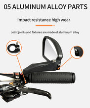 Load image into Gallery viewer, Bike Wide Range Back Sight Reflector Bike Mirror Bicycle Handlebar Rear View Mirror Bike Rear view Mirror Left With Light Reflector Safer No-Shock Bicycle Mirror Rearview Mirror Universal For Bike Bicycle