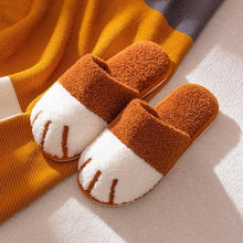 Load image into Gallery viewer, Women Winter Warm Slippers Indoor Bedroom House Flat Floor Plush Shoes Non Slip Fluffy Slippers Cute Cat Fur Slippers Slip on Memory Foam House Outdoor Indoor Warm Fuzzy Plush Fleece Lining Bedroom Comfy Home Living Room Shoes