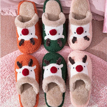 Load image into Gallery viewer, Cotton Slippers Winter Cute Couple Soft Bottom Indoor Non-slip Home Furry Shoes Christmas Deer Slippers Plush Fluffy Memory Foam Slip On House Slippers Cozy Warm Winter House Shoes Soft Comfy Anti-Skid Slippers
