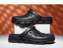 Load image into Gallery viewer, Cool Slippers Summer Hole Shoes Rubber Clogs Men Garden Shoes Gray Beach Flat Summer Beach Sandals Adjustable Slide Garden Shoes Lightweight Nonslip Clogs