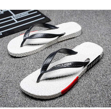 Load image into Gallery viewer, Black Man House Slippers Elegant Flip Flop Pool Slippers Summer Sandals Men's Shoes Breathable Air Mesh Comfortable Leather Flip Flops Non-Slip Sport Cushion Beach Outdoor Walking Slippers