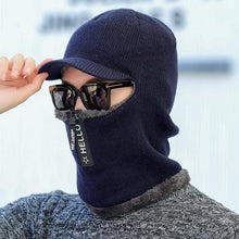 Load image into Gallery viewer, Coral Fleece Winter Women Knitted Hats Add Fur Warm Winter Hats For Women With Zipper Keep Face Warmer Balaclava Pompoms Cap Balaclava Gorgas Bonnet Knitted Hat Windproof Ski Mask Cold Weather Face Mask Motorcycle Balaclava Hood Warmer Winter Sports Cap