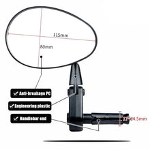 Load image into Gallery viewer, Smart Bicycle Stylish Handlebar Design Reflector Rear View Mirror Mountain Bike Electrical Bike Scooter HD Wide-Range Adjustable Angles Mirror Wide Range Back Reflector Vision Adjustable Left Right Mirrors For Road Electric Bike