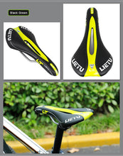 Load image into Gallery viewer, New Bicycle Saddle Ergonomic Road Bike Perforated Seat Foam Cushioned PU Leather Texture Steel Rail Cycle Accessories Mountain Bike Seat Comfortable Memory Foam Bicycle Seats For Mens