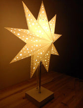 Load image into Gallery viewer, Modern Retro Led Table Lamp Desk Light Paper Star Wood Lamp Nordic Design Minimalist Bedside Living Room Bedroom Decor Cute Study Lamps for Bedroom Décor