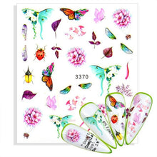 Load image into Gallery viewer, Water Decals Nail Tattoo Wolf Animal 3D Embossed Nail Sticker Flower Adhesive Manicure Slider Nail Art Tips Curve Graffiti Nail Design for Acrylic Nail Supplies Designer Nail Decorations for Women Girls Kids 3D Nail Art Stickers Decals