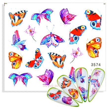 Load image into Gallery viewer, Water Decals Nail Tattoo Wolf Animal 3D Embossed Nail Sticker Flower Adhesive Manicure Slider Nail Art Tips Curve Graffiti Nail Design for Acrylic Nail Supplies Designer Nail Decorations for Women Girls Kids 3D Nail Art Stickers Decals